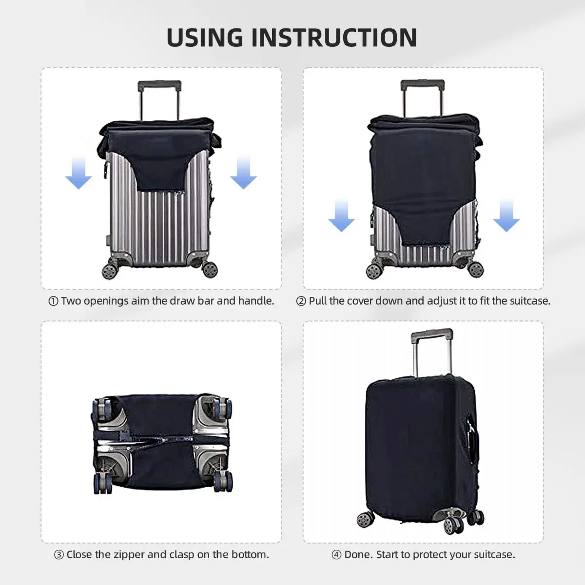 Customized image Print Suitcase Cover Any Color Cruise Trip Protection Vacation Useful Luggage Supplies