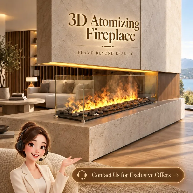 1500mm 3D Water Vapor Fireplace Insert Recessed Electric Fireplace Multicolor Mist Flame Automatic Water Refill for Living Room