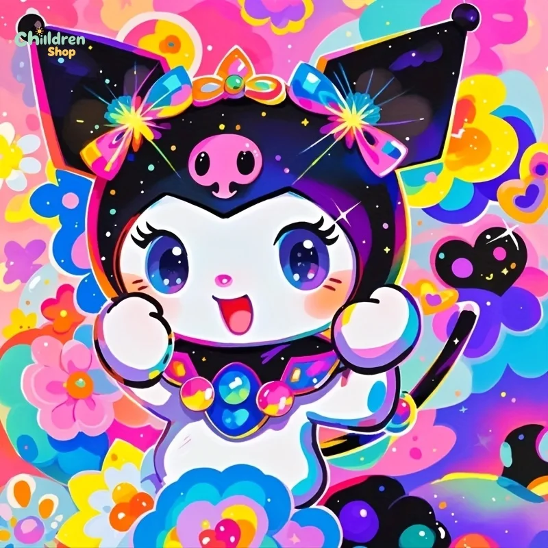 Sanrio Kurami Serie, für Erwachsene, Anfänger, DIY, Heimdekoration, Bastelset, Geburtstagsgeschenk, rahmenloses 5D-Diamantmalset, ohne Rahmen.