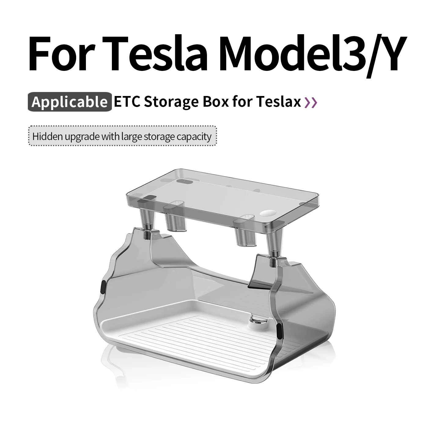 For Tesla Model 3 2024+ Highland Model Y YL 2025+ Juniper Hidden ETC Storage Box Screen Rear Organizer Car Interior Accessories