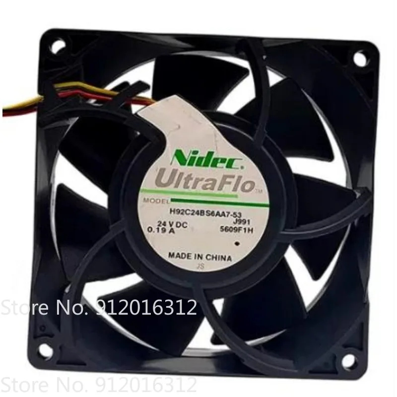 New Fan for Nidec 24V 0.19A 9232 H92C24BS6AA7-53 Double Ball Inverter Cooling Fan 9cm 92 * 92 * 32MM