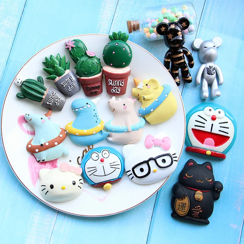 

Sanrio Hello Kitty Anime Kawaii Ins Refrigerator Sticker Cute Cartoon Kt Cat Resin Pendant Accessories Lovely Gifts for Girls