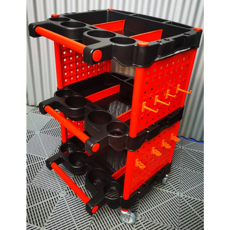 Practical and exquisite large-capacity red and black portable PP plastic cabinet