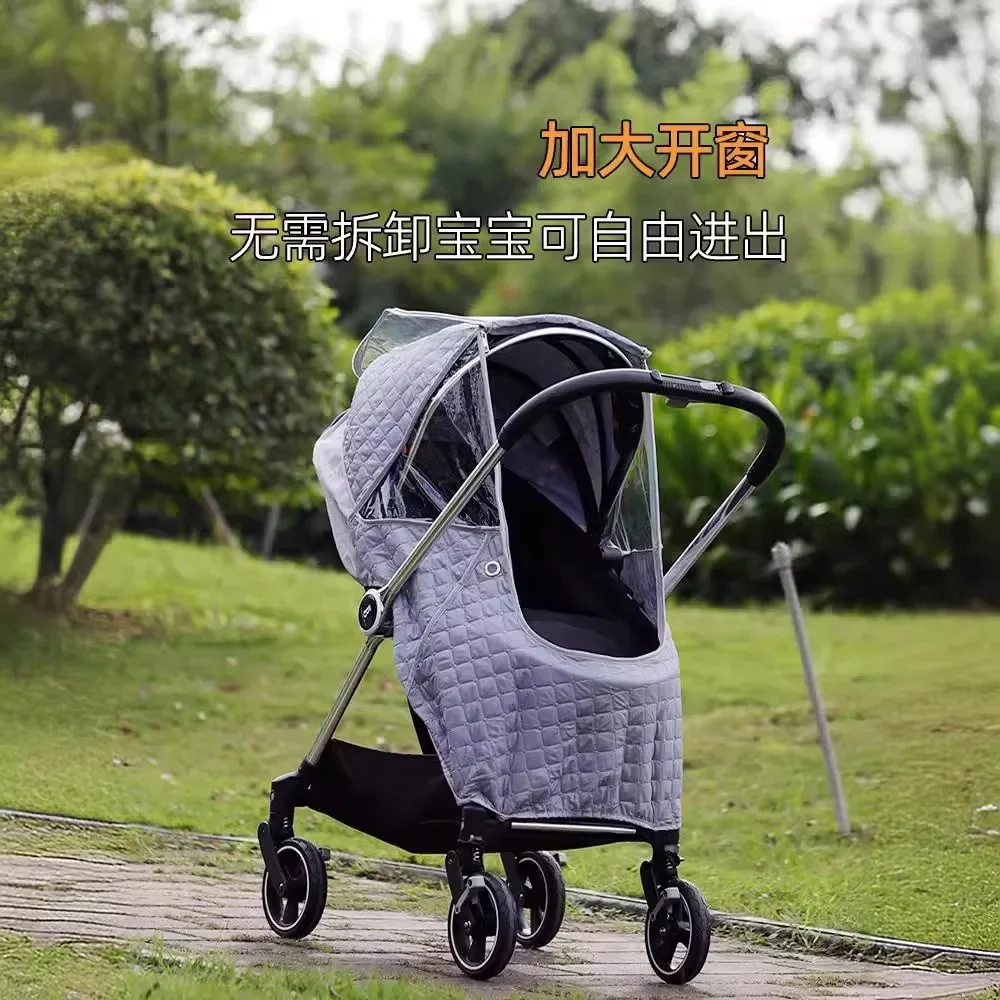 Rain Cover Baby Stroller Windproof Universal Baby Cart Windshield Protective Car Raincoat Canopy