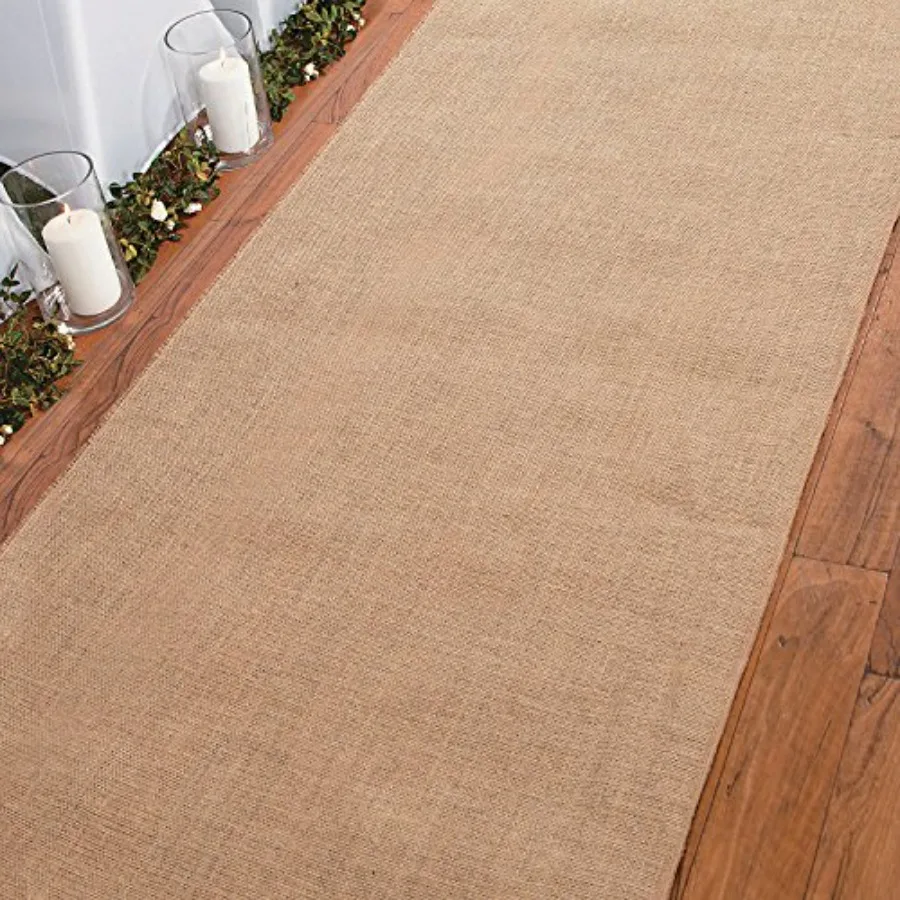 

Burlap Aisle Runner for Wedding Ceremony - Premium 3x50ft Natural Jute Runner for Rustic Wedding Decorations Perfect for Outdoo