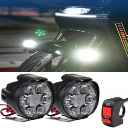 2pcs Led Headlight Motorcycles White Super Bright Auxiliary Working Front Light Scooter Spotlight Additional Spot Light Fog Lamp