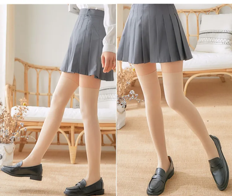 Gestreifte Overknee-Strümpfe für Mädchen und Damen, warme, modische Kniestrümpfe im Studenten-Stil, schwarz/weiß, Kawaii, lange Socken – Detail 34