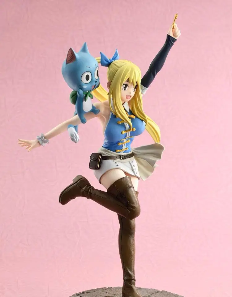 In stock! Original Genuine Fairy Tail Final Season Lucy Model and Happy PVC Action Figure Gift Figure Genuine Spot