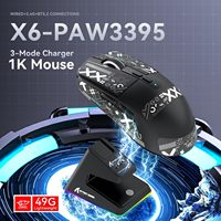 ATTACK SHARK X6 SUPERLIGHT Wireless Gaming Mouse with RGB Charging Dock, 49g Ultralight Mice, 26000DPI, PixArt PAW3395