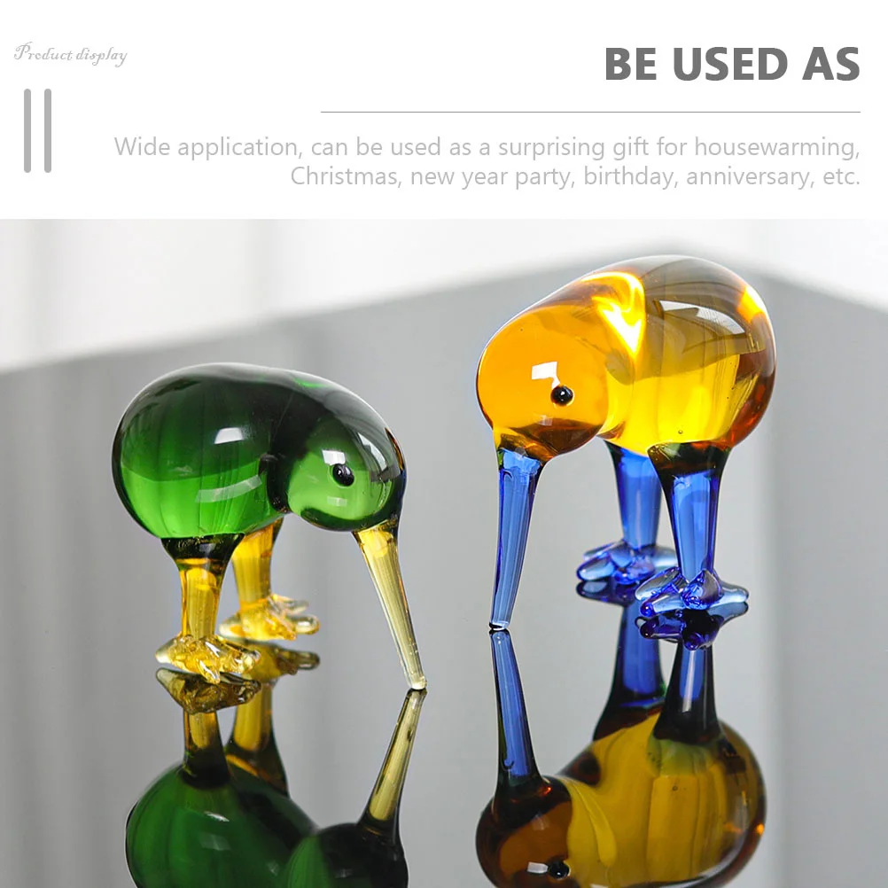 

2Pcs Crystal Bird Decor Fine Craft Tabletop Decoration Home Office Car Desk Relaxing Gift Bird Statue Crystal Decor