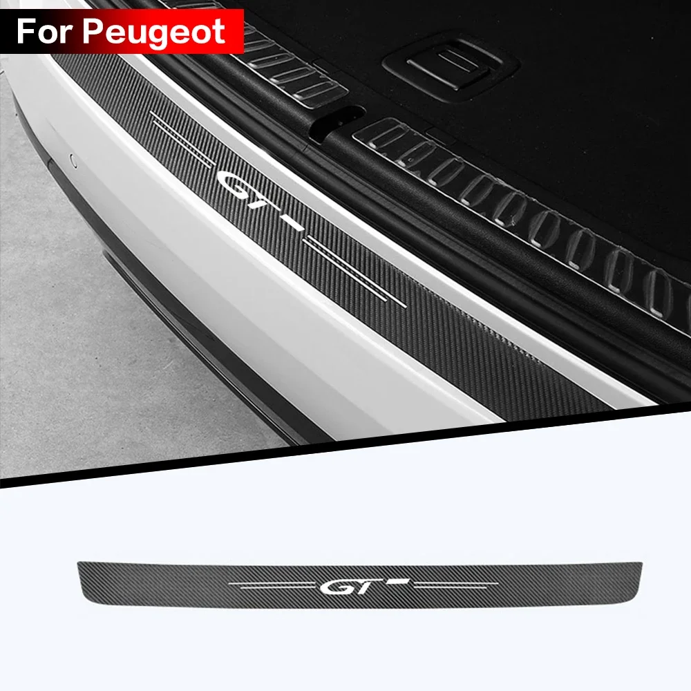 Car accessories Carbon fiber cloth trunk sticker for Peugeot GT 3008  5008 4008 3008GT 2008 508 408 308 accessories car styling