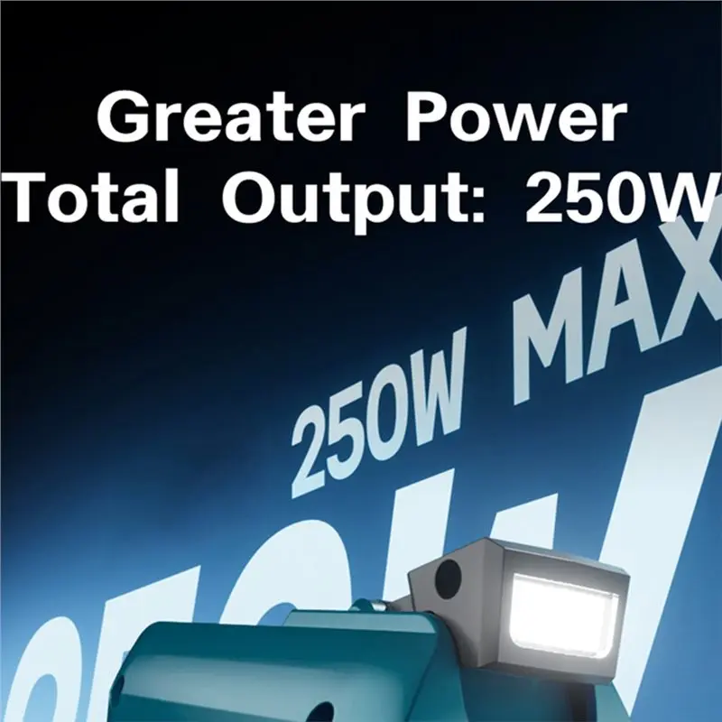 WORTHOWN-For USB Type-C DC Port Output 250W Power Inverter New DC 18V-21V To AC 220V EU-PLUG
