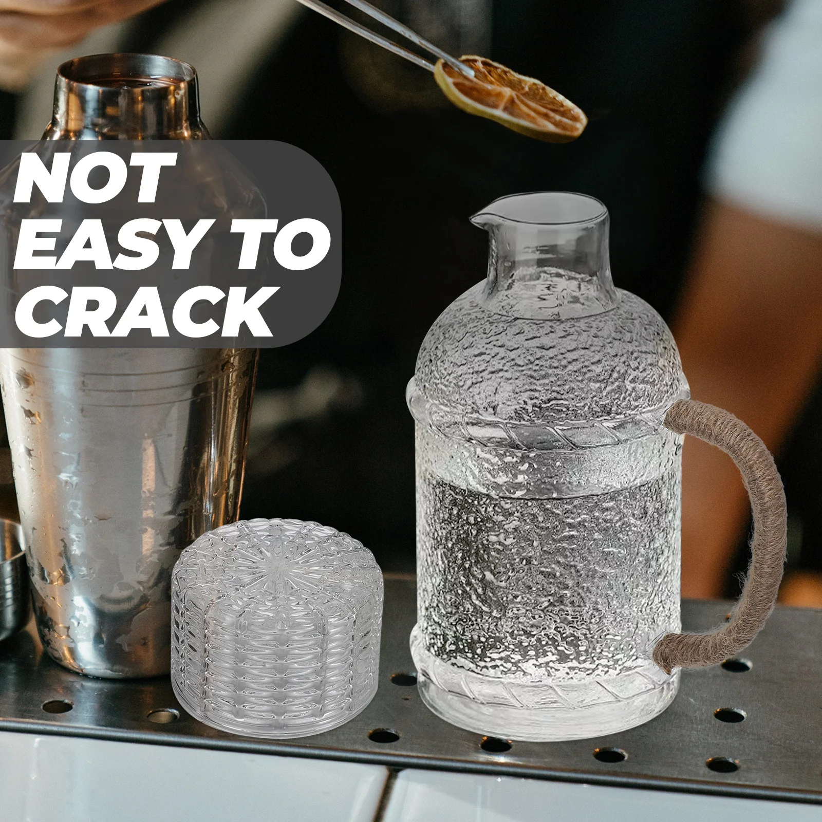 

Glass Water Pitcher with Lid Large Cold Hot Beverage Dispenser for Tea Juice Wine Party Home Office Use Kitchen Fridge Safe