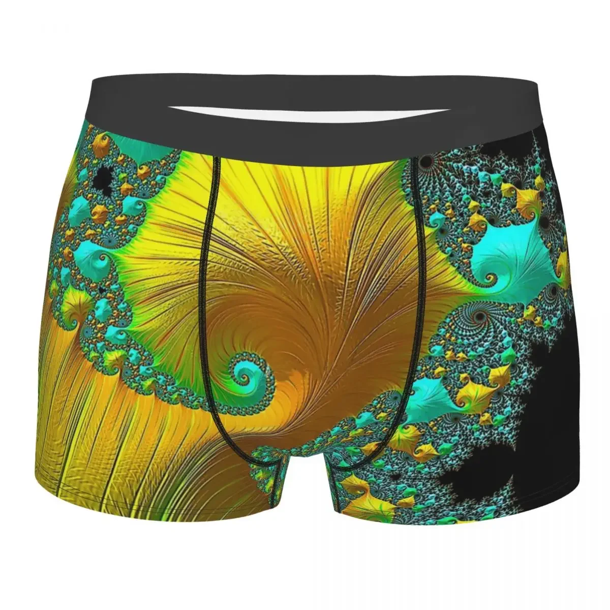 3D Three Dimensional Fractal Design Golden Cone Underpants Cotton Panties Man Underwear Sexy Shorts Boxer Briefs