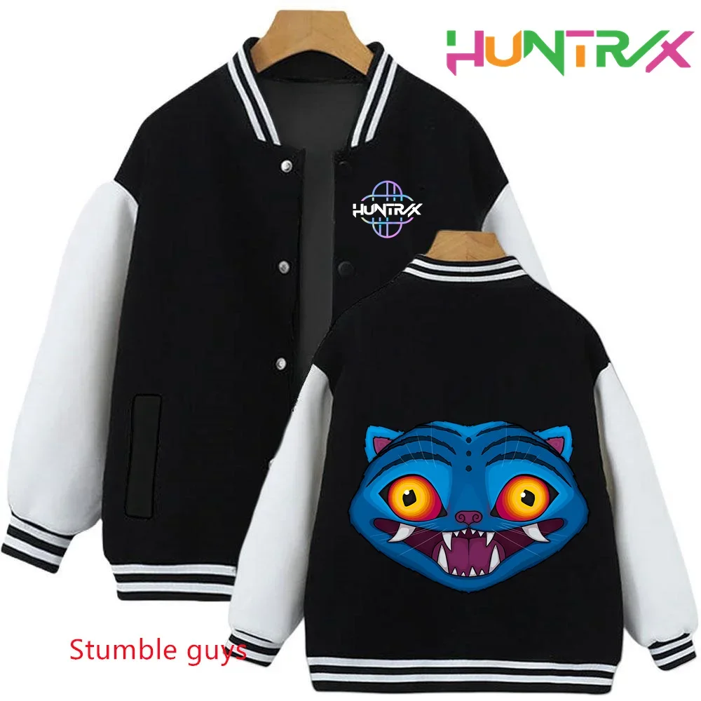 

Halloween Autumn Winter Kids Kpop Demon Hunters Hoodie Sweatshirts Trucksuit Cartoon Baseball Uniform Jacket Coat Boys Girls