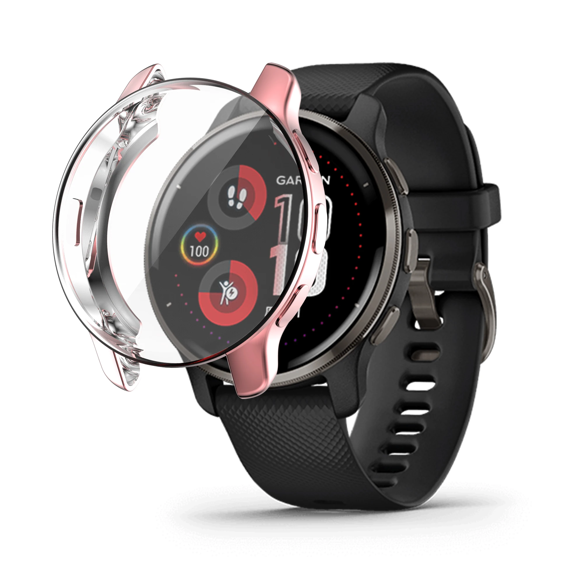 Garmin Venu 2 Plus 케이스 용 Garmin Venu2 Plus 스크린 보호기 도금 TPU 보호 커버 용 전체 커버리지 보호 쉘
