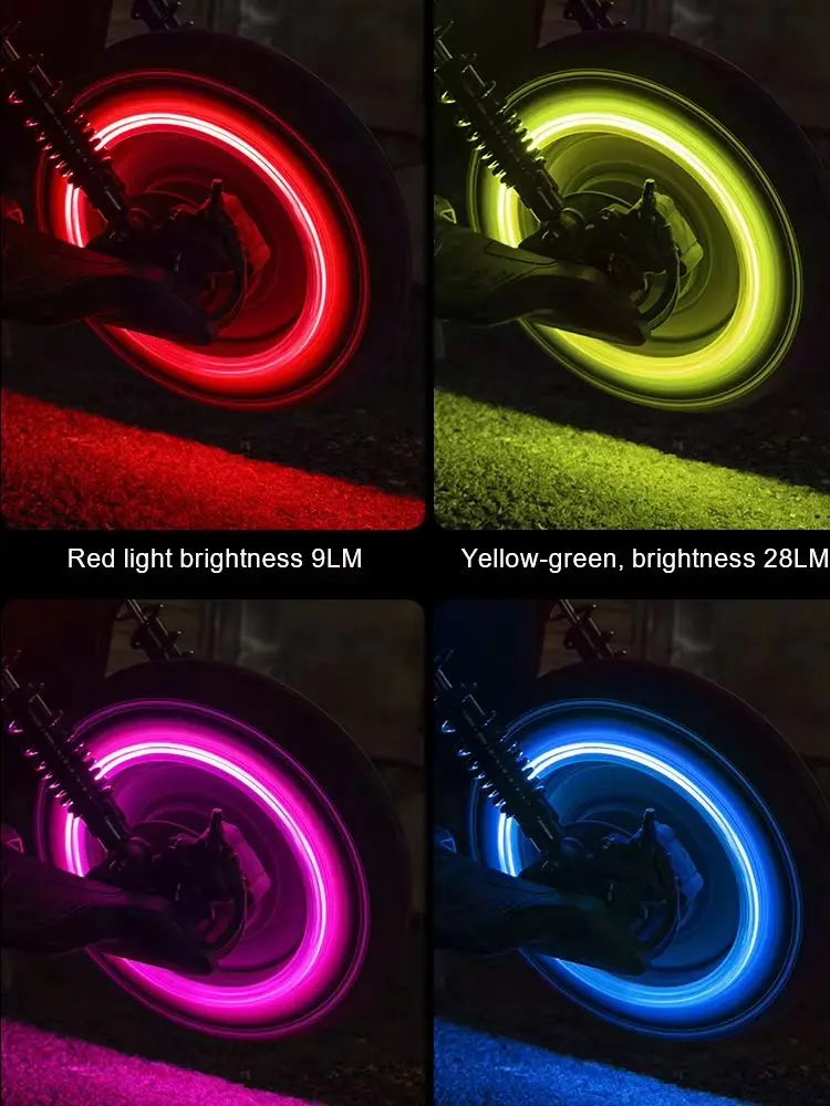AliExpress NONE Motorcycle rim light, seven-color flashing decorative light for electric bike tire valve, car valve light, wheel light