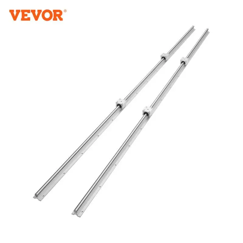 VEVOR Linear Guide Rail Set 1800mm 2PCS 70.9in Guide Rail and 4PCS Slide Block for Automated Machine Project CNC Router Machines