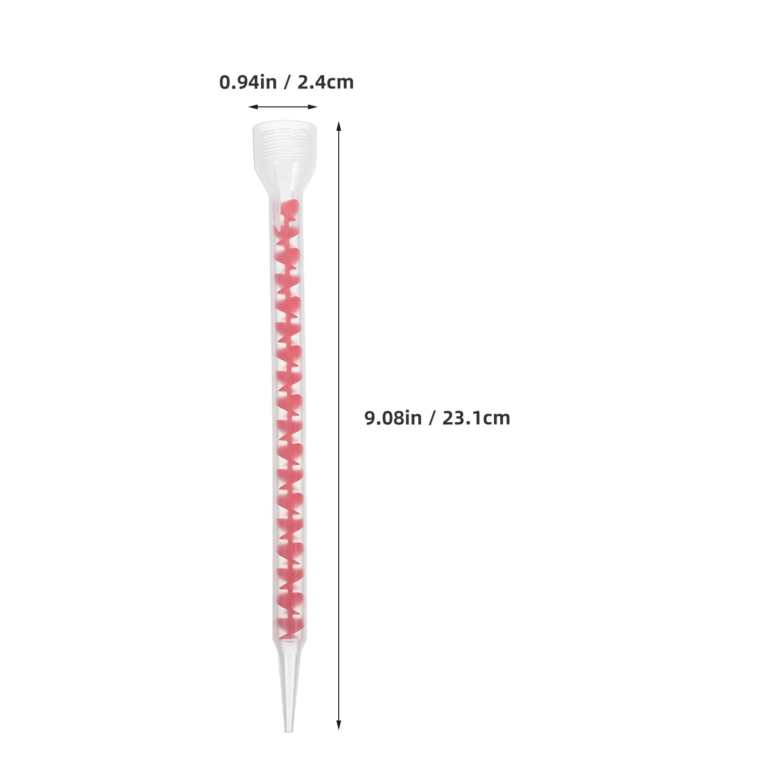 12 Buah Nozel Pencampur Spiral Panjang untuk Sealant, Caulking, Pengisi Celah Ubin, Resin Epoksi, Alat Aplikator Lem Pencampur