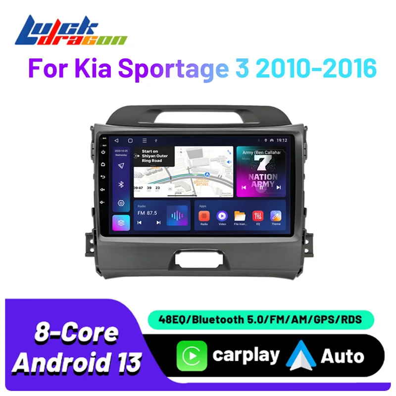 

Автомагнитола 9 дюймов Android 13 для Kia Sportage 3 2010-2016 мультимедийный автомобильный Carplay Android Авто Bluetooth видео