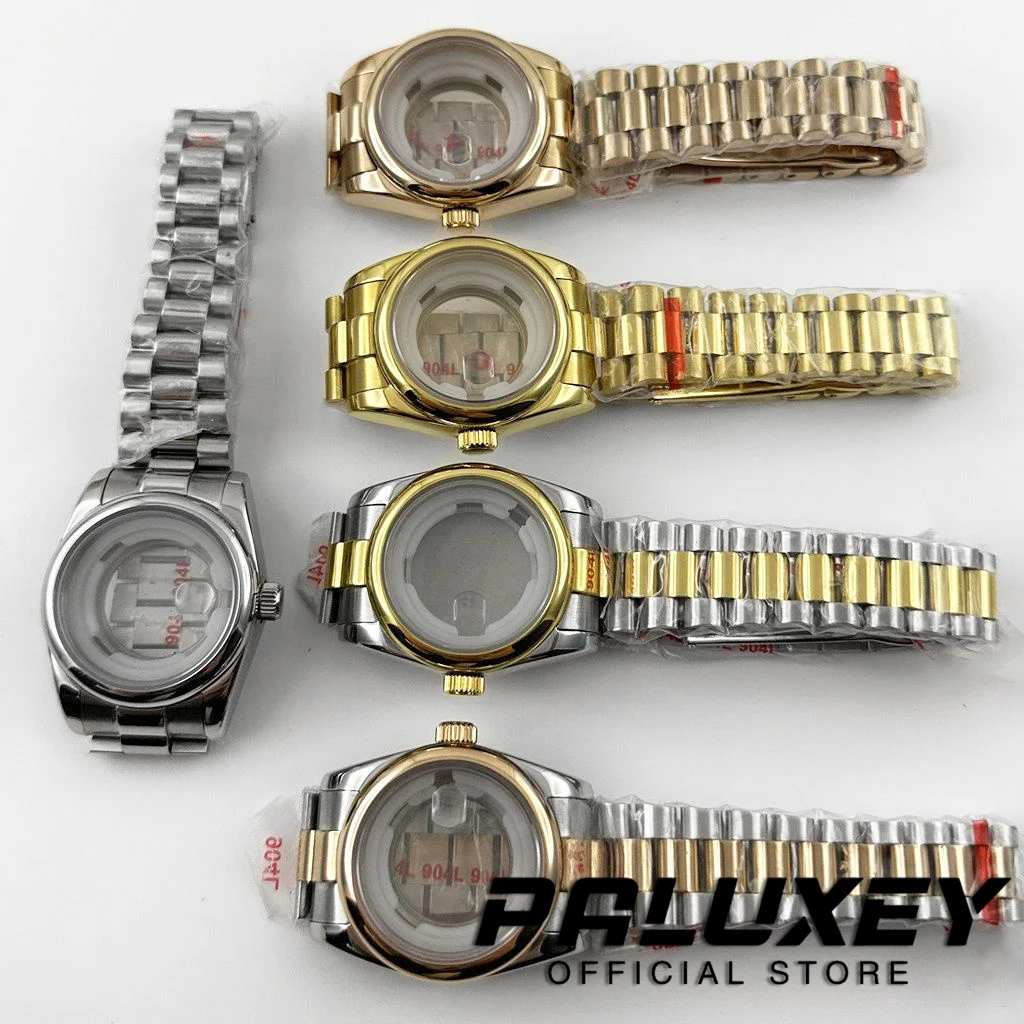 31 มม.NH05 Sapphire Glass Presidential สร้อยข้อมือกันน้ํานาฬิกาสําหรับสุภาพสตรีผู้หญิง Fit NH05 NH06 การเคลื่อนไหว