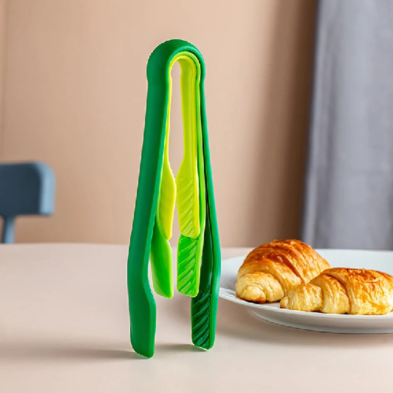 3 Pcs/set PP Colorful Non-slip Food Tongs Food Grade Plastic Multi-function Salad Bread Food Tongs BBQ Tool Accessories