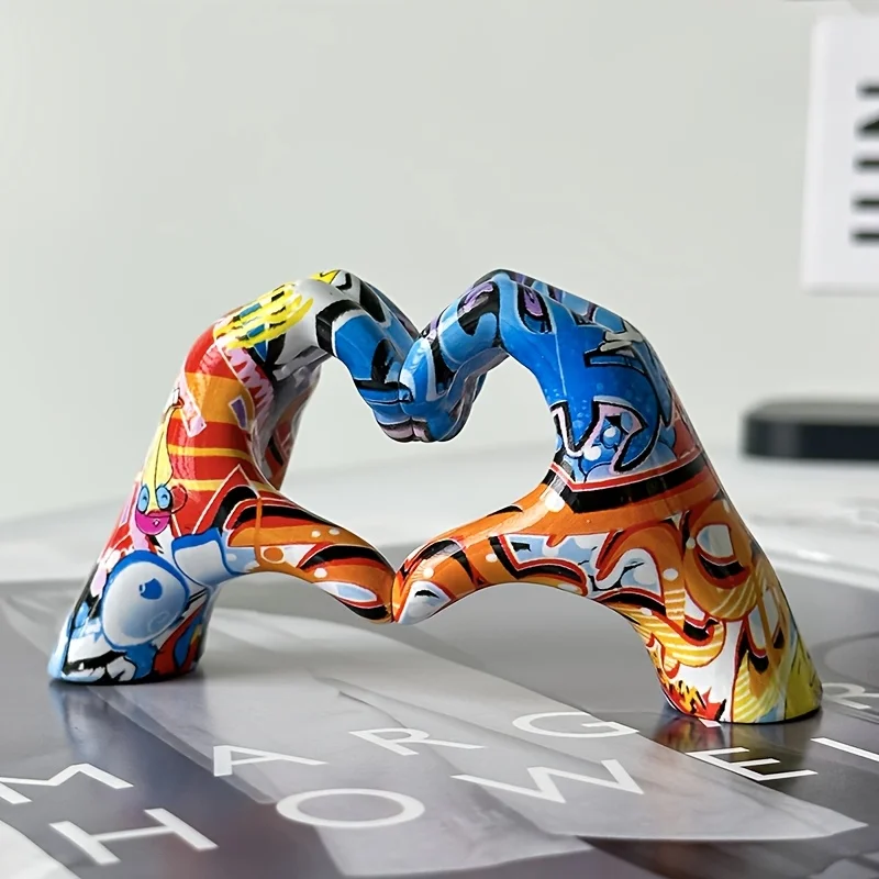 

Personalized Colorful Heart Art Graffiti Home Decor Modern Living Room Bedroom Office Wall Art Unique Valentine Birthday Gift