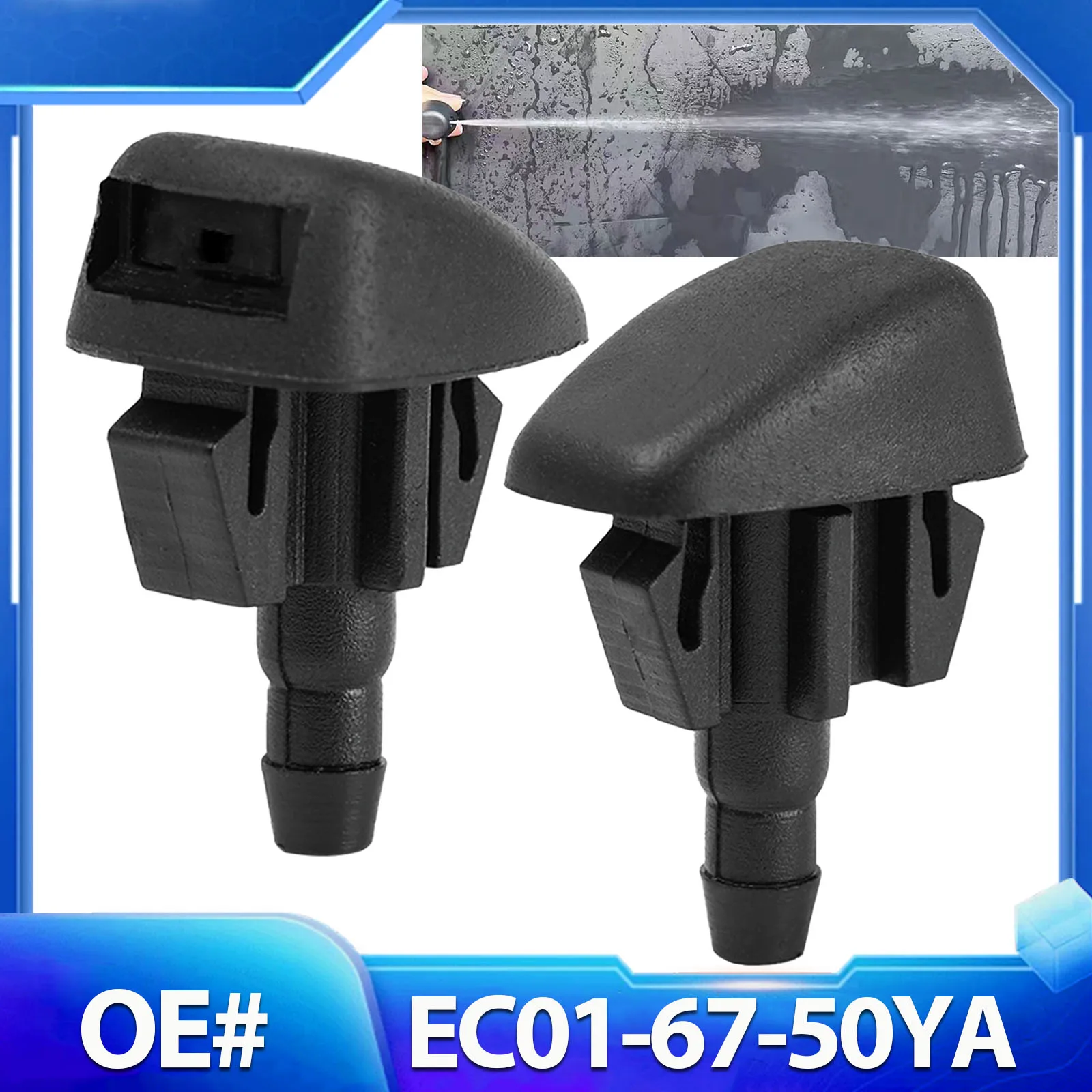 

Erick's Wiper 2Pcs/set Front Windshield Wiper Washer Jet Nozzle For Mazda Tribute MK1 2001 - 2006 OE# EC01-67-50YA Hood Sprayer