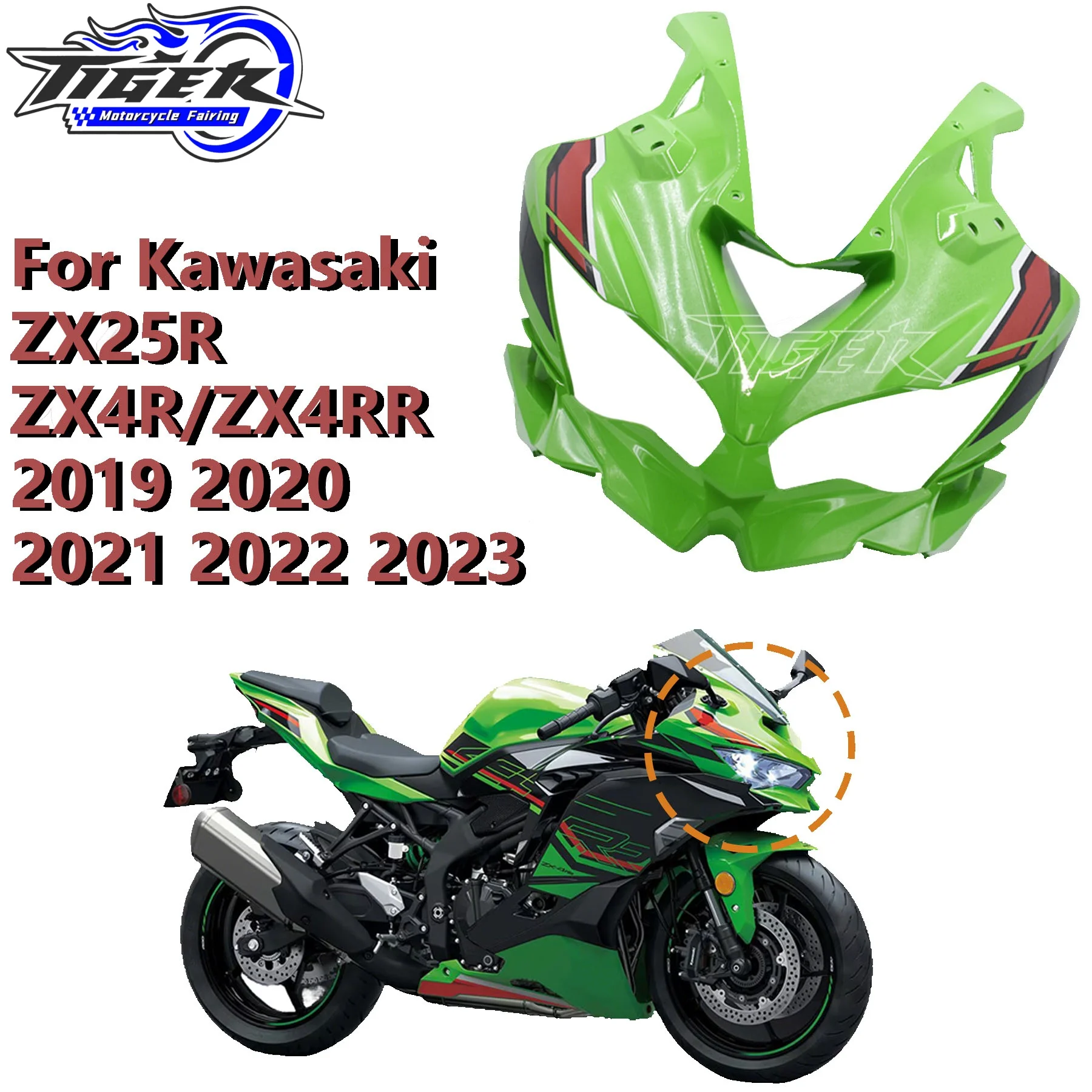 

Cowling Green red black floral lines Motorcycle For Kawasaki ZX4R 2019-2023 ZX 4R ZX4RR ZX25R ZX 25R Full Fairing Kit Bodywork