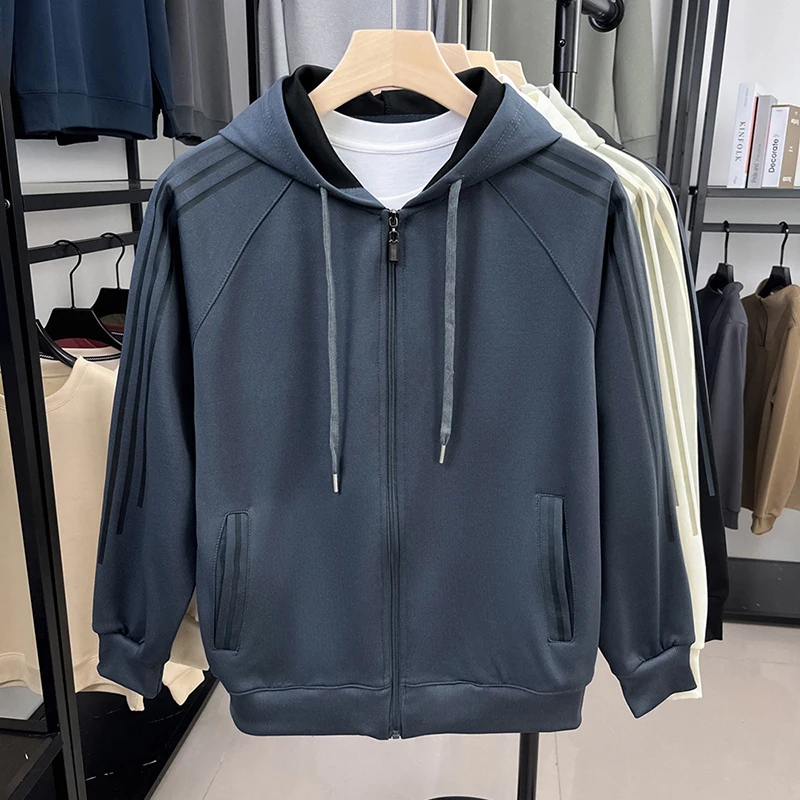 الراقية الأمريكية الوزن الثقيل البلوز البلوز سترة الرجال الربيع/الخريف العلامة التجارية الجديدة العصرية فضفاضة مقنعين رداء علوي غير رسمي