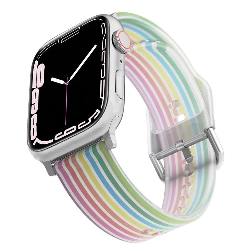 Silicone Colour Strap For Apple Watch Ultra 49mm 9 8 7 45mm 41mm 10 46mm 42mm Bracelet Wristband Belt iWatch 6 5 4 SE 44mm 40mm