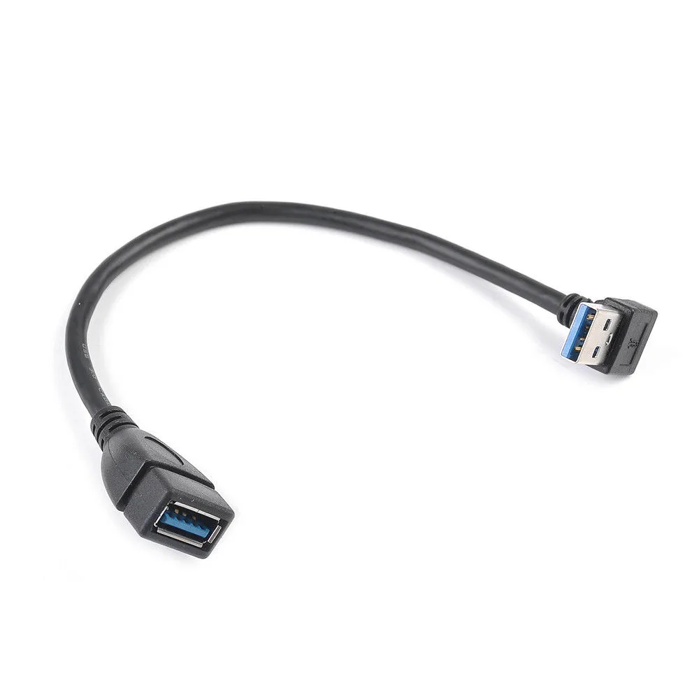 Usb 3.0 Angle 90 Degree Extension Cable Male To Female Adapter Cord Data Down