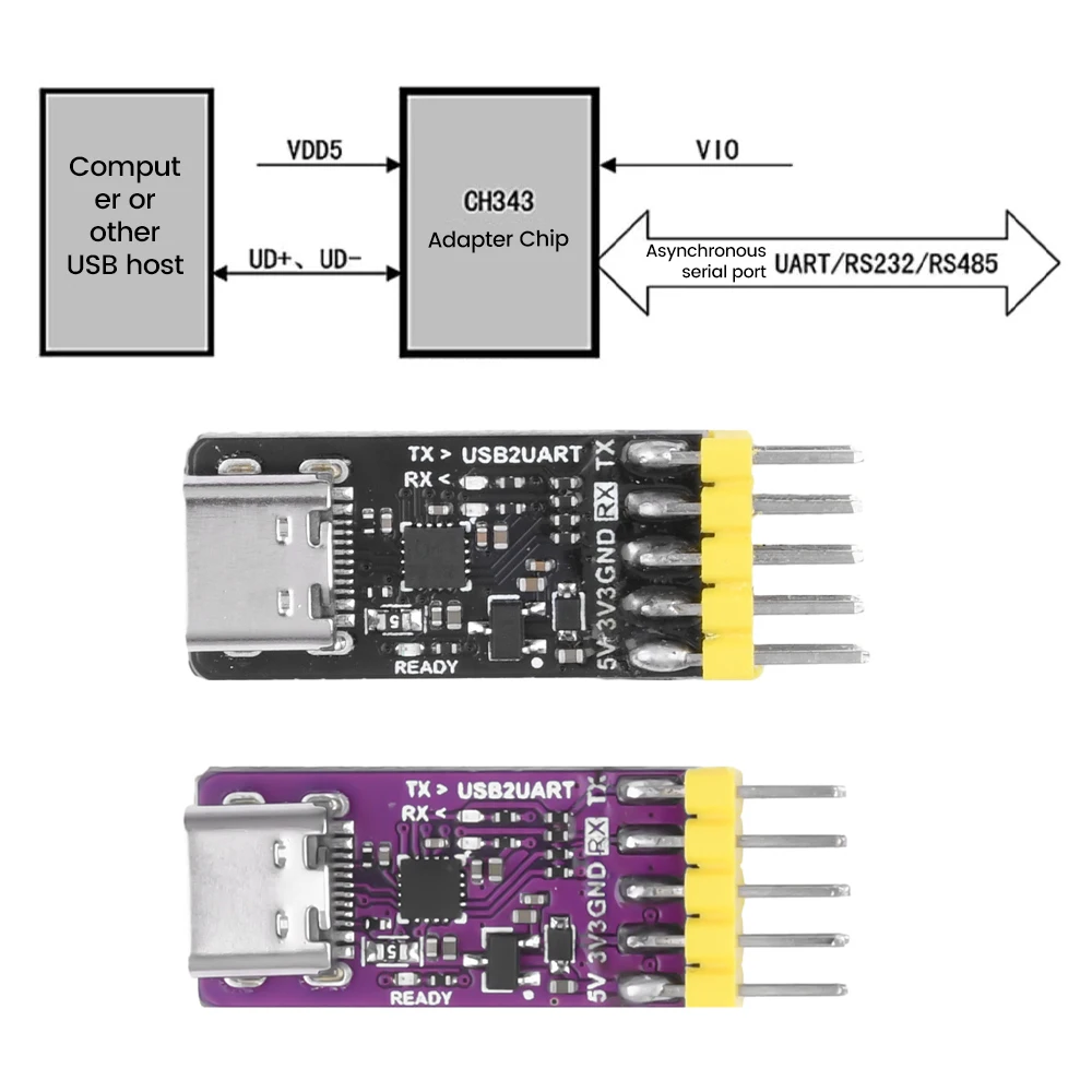 USB to TTL/UART USB to high-speed asynchronous serial port MCU serial port downloader CH343 module