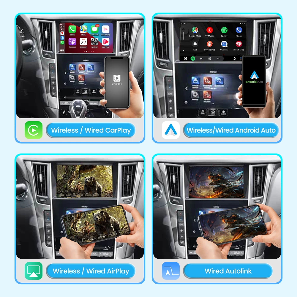 JoyeAuto Wireless Apple CarPlay Module for Infiniti 8 inch Screen 2020-2024 Q50 Android Auto Mirror-Link Car Play Airplay IOS26