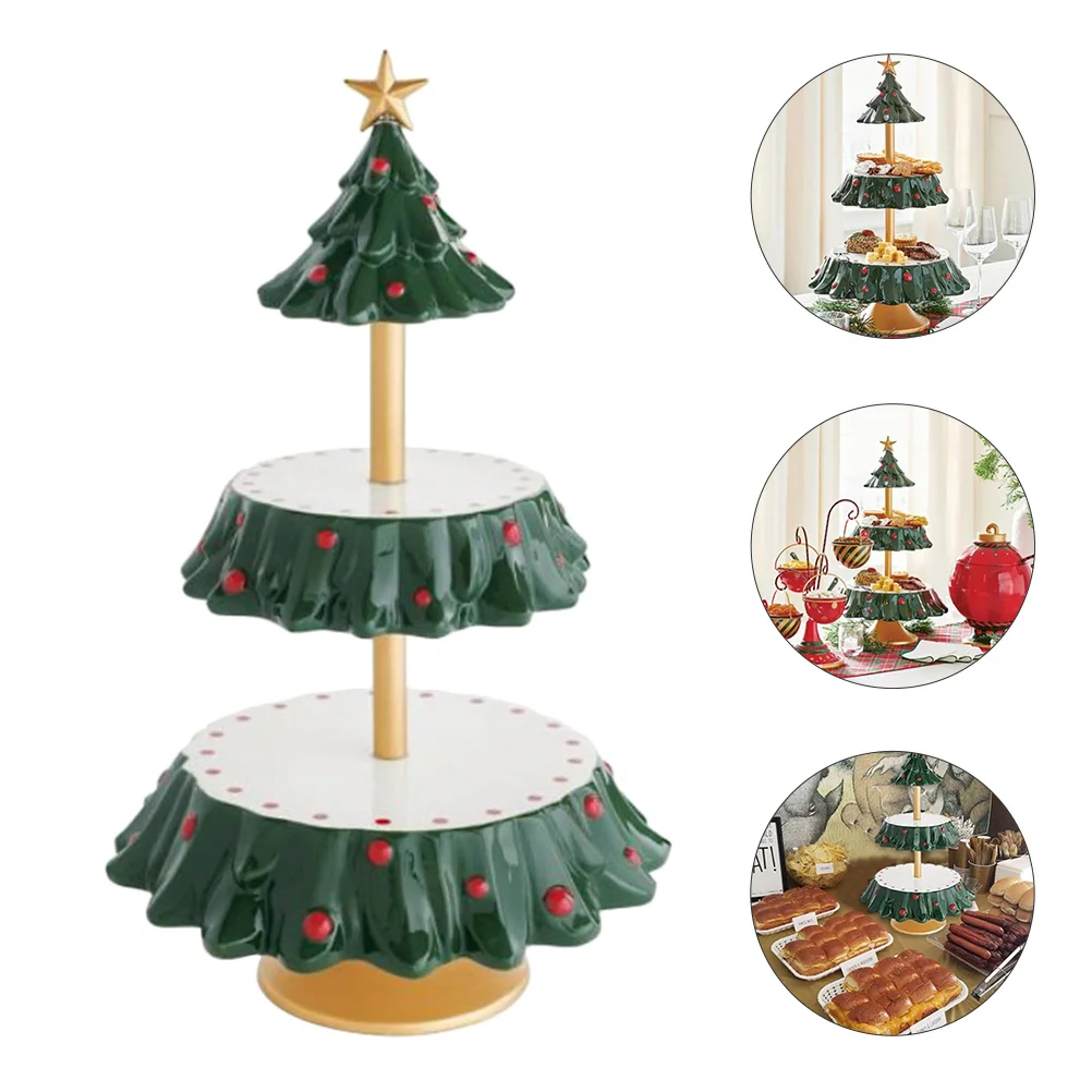 

Snack Table Display Stand Christmas Dried Fruit Candy Serving Resin Tray Party Wedding Decoration Storage Plate Kitchen Barware