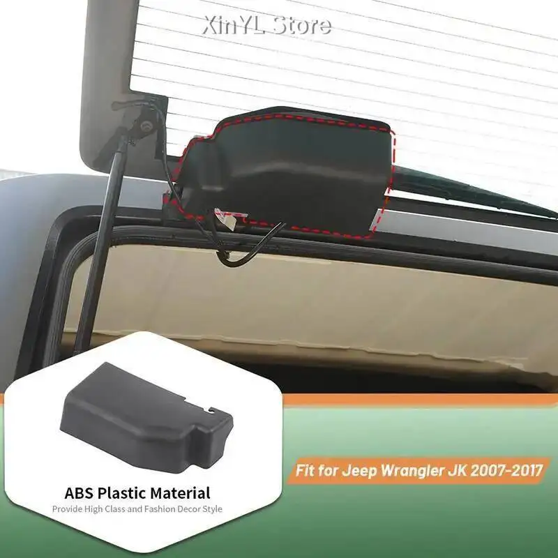 

1Pair Car Rear Tailgate Glass Motor Cover Trim Panel For Jeep Wrangler JK 2007-2017 Black Car Interior Accessories
