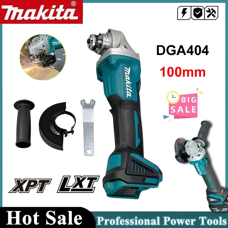 Makita DGA404 100mm Brushless Lithium Electric Angle Grinder Rechargeable Cutting Machine High Power Polishing Machine