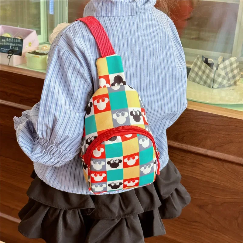 Children's Cartoon Mickey Chest Bag Fashion Kindergarten Small Satchel Bag Men and Women Children Slant Bag Leisure Cartoon Gift