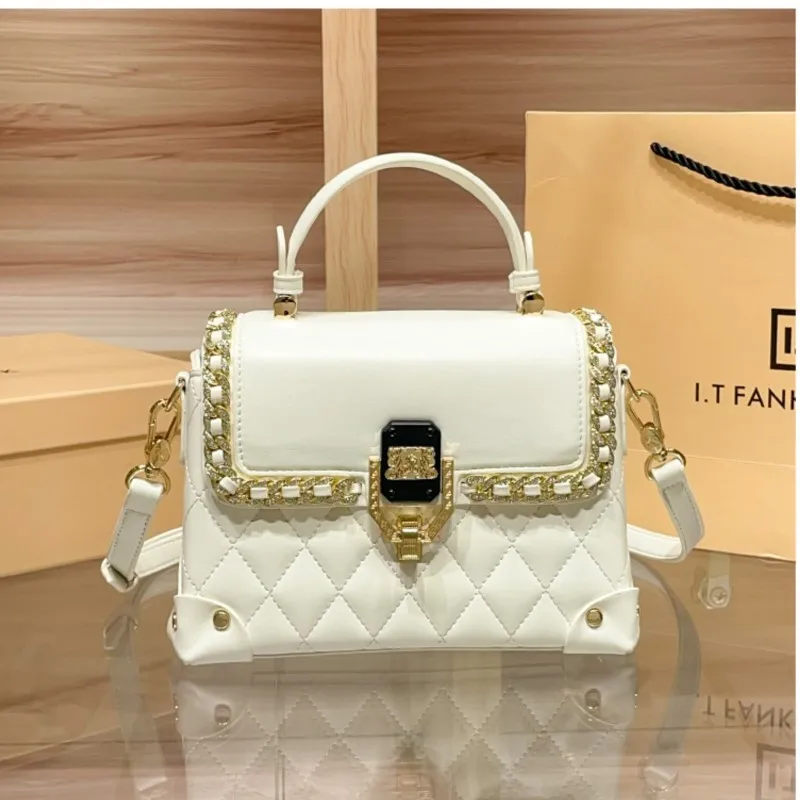 

Brand Women's Handbag 2025 New Trendy Small Fragrant Style High Quality Texture Shoulder Bag Crossbody Diamond Grid Small Square