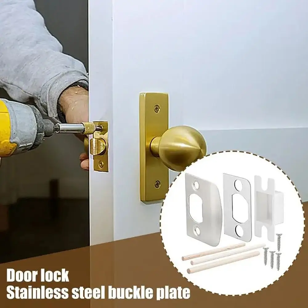 Standard Size Door Strike Plate Stainless Steel Multi-functional Door Latch Restorer Universal Security Striker Plate