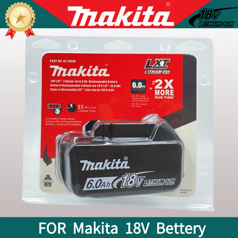 Original Makita 18 v Battery， For Makita 18v 6Ah Rechargeable Lithium Ion BL1850 BL1830BL1840 Power Tool Battery With Charger