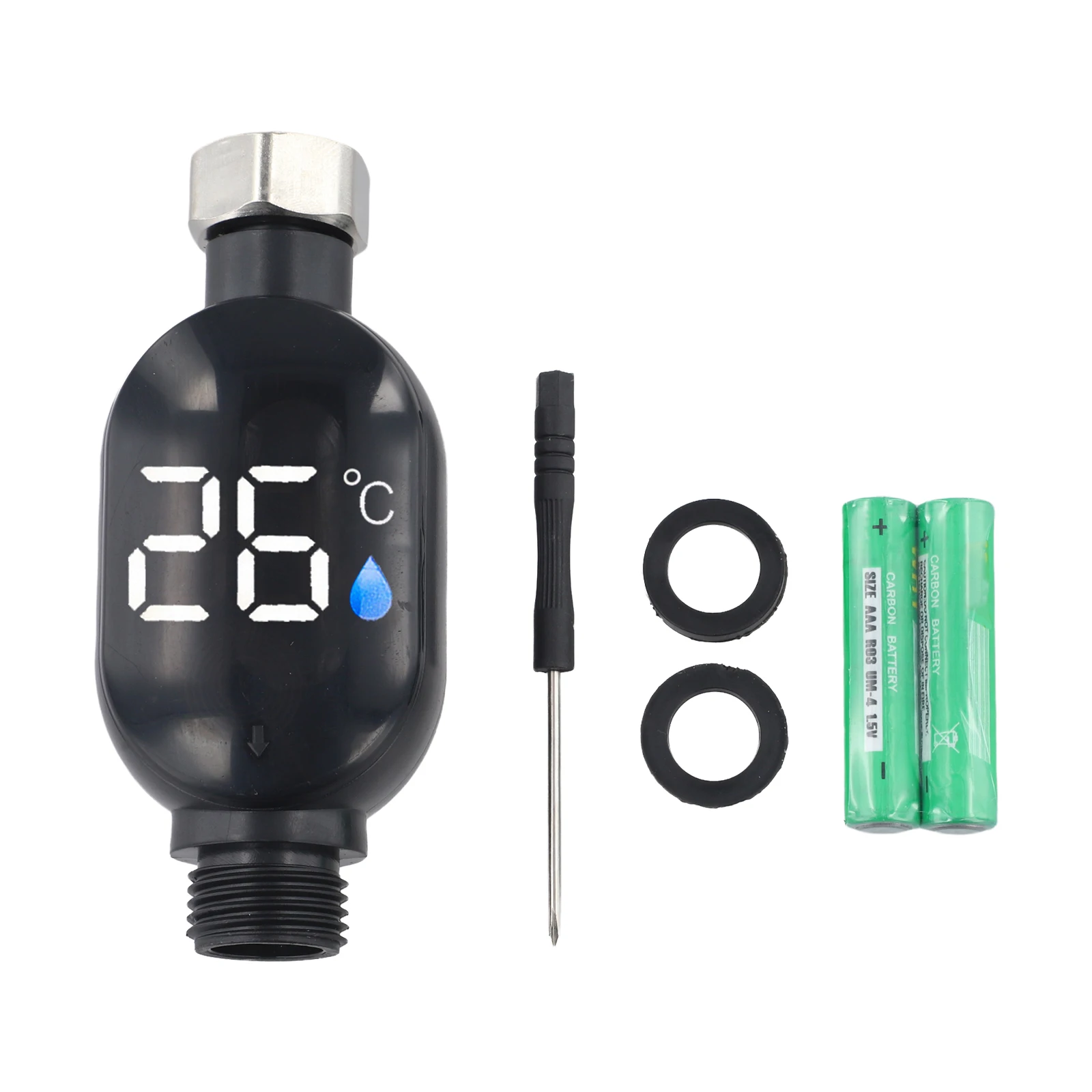 Device Touch Screen Thermometer Black Gray Bath Thermostat Safe Bath Time Bright LED Display Easy Installation