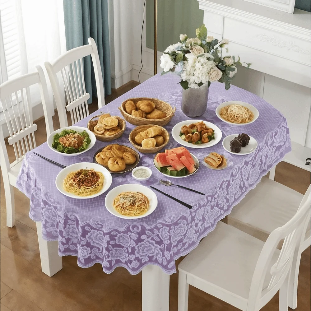 

Kitchen Supplies Waterproof Oval Tablecloth Embroidered Anti-Scald Table Mat Oil-proof Anti Slip Printed Tablecloth Tabletop