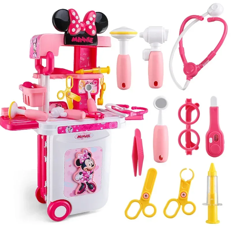 

Disney 3 in1 Minnie mouse trolley case Simulation Doctor kids doctor set doctor accessories play house set toys kids best gift