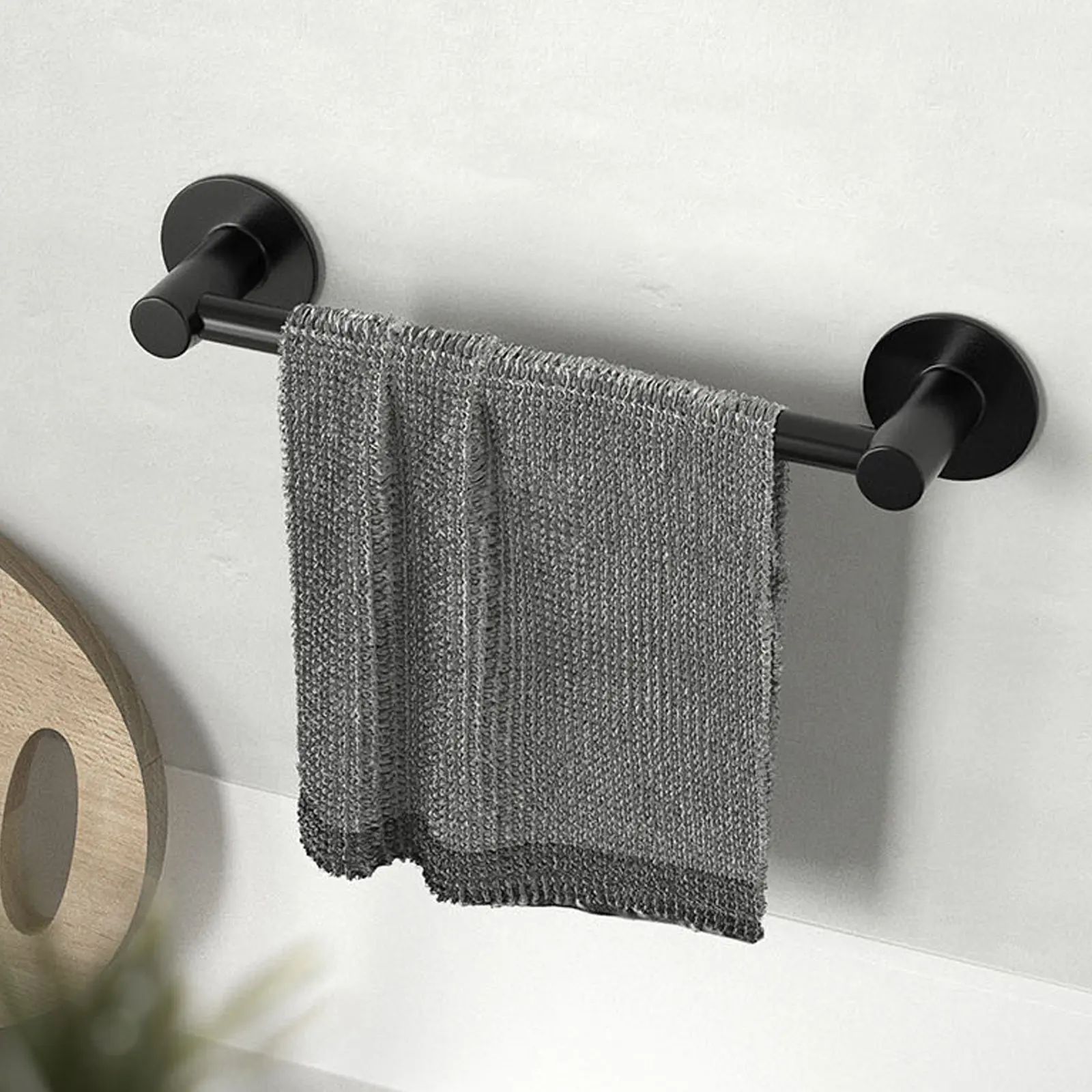 

1Pcs Wall Mount Towel Rack Aluminum Alloy No Punching Bathroom Towel Holder Kitchen Household Hanging Storage Rack