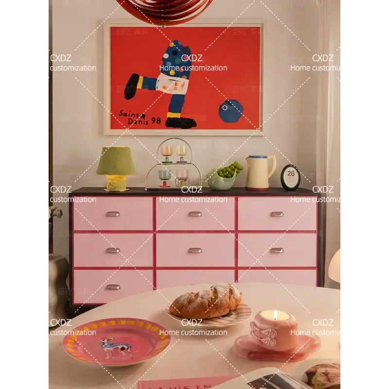 Self Viewing Color Dining Side Cabinet 9 Drawer Storage Chest Large Capacity Restaurant Bedroom Nightstand Organizer