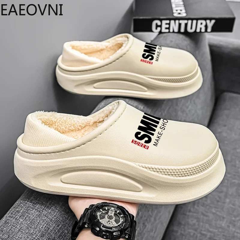 Men Shoes Couple Slippers Velvet Thickening Explosive Style Personality Eva Mans Slipper Wear-resistant Warm Plush New Arrival