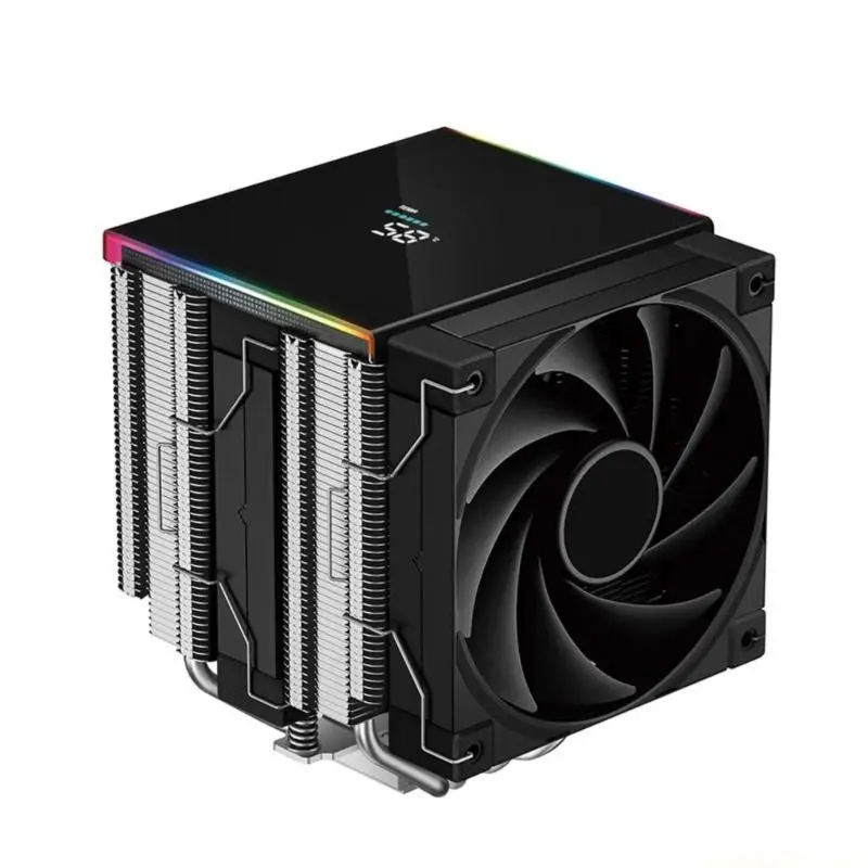 Processor Air-Cooling Assembly with Two Fin Sections and Splitter Cable
