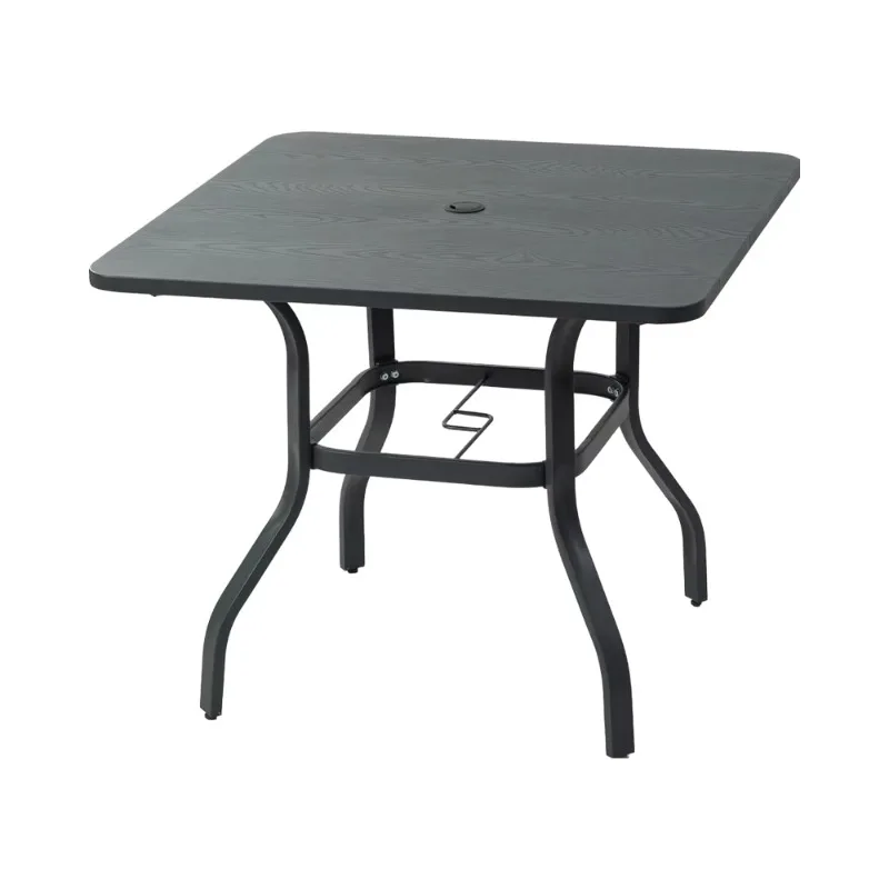 Outdoor Terrace Dining Table Wood Grain Exterior Frame 35.4 