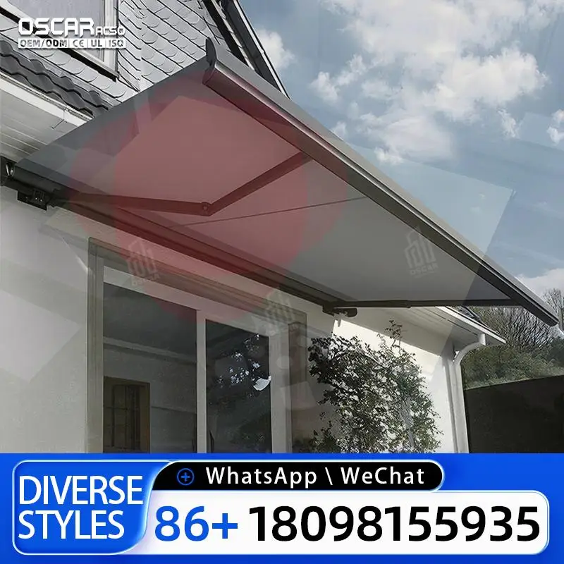 

Открытый складной кронштейн с дистанционным управлением, моторизованный полный кассетный тент для патио, сада, балкона, выдвижной тент